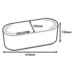 Boîte de rangement de câbles noir D-Line L. 415 x l. 165 mm, bloc 6 prises