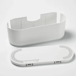 Boîte de rangement de câbles blanc D-Line L. 325 x l. 125 mm, bloc 4 prises