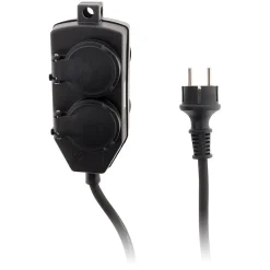 Boîtier de dérivation 4 prises IP44 5m - Noir - Zenitech