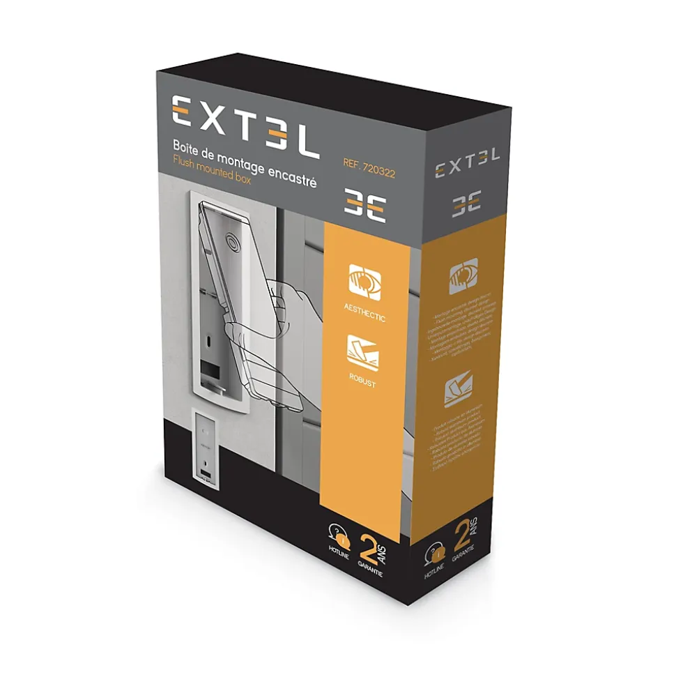 Boîtier pour montage encastré du visiophone Extel Wave (720313) et Extel Connect 2 (référence 720324) - Extel - 720322