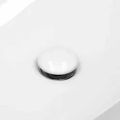 Bouchon de vidange LuxeBath H109mm blanc universel pop-up pour lavabo avec trop-plein joints inclus