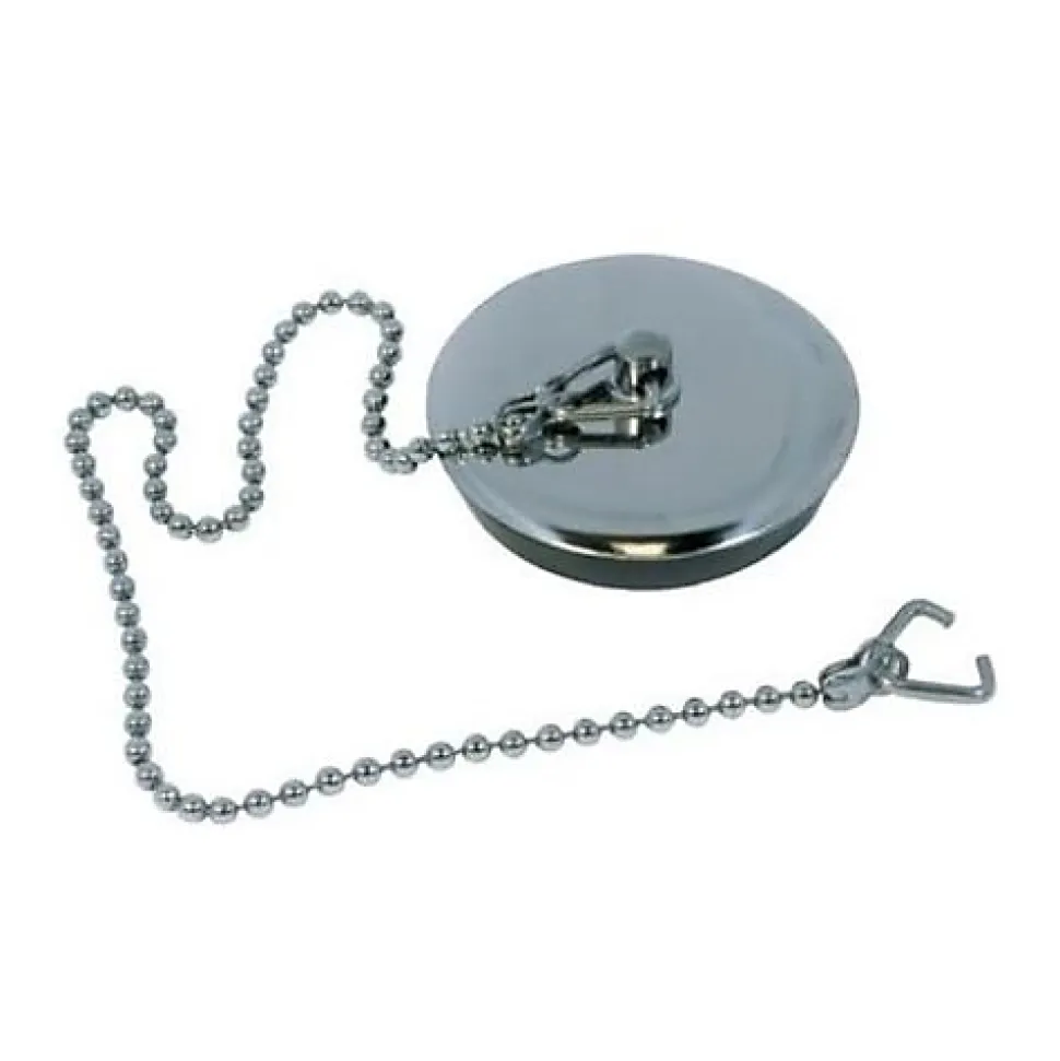 Bouchon d'évier 35x40 plaque inox à chainette avec borne - WATTS - 4642060