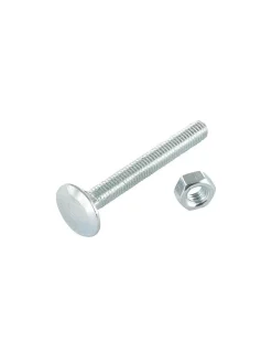 Boulon (vendu avec Ecrou) TRCC JAPY tête ronde collet carré M12X100 Filetage total Acier zingué - 50 pièces