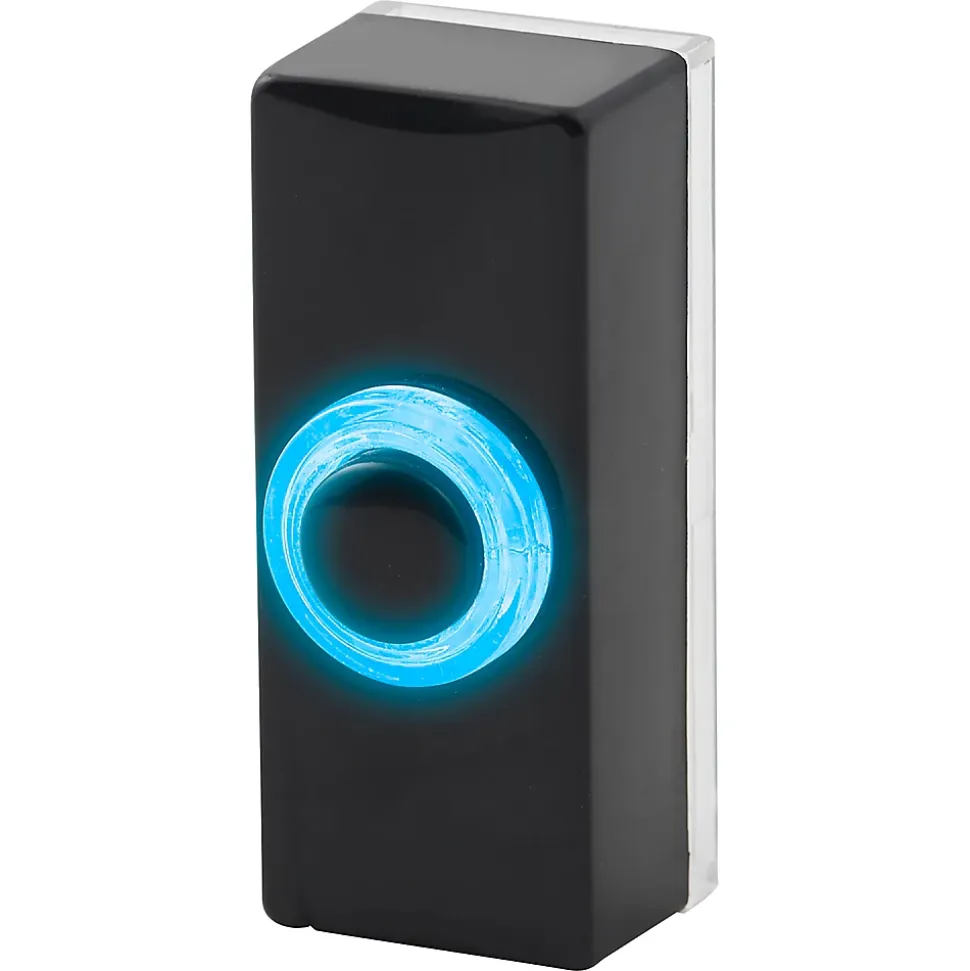 Bouton de sonnette filaire lumineux Blyss noir