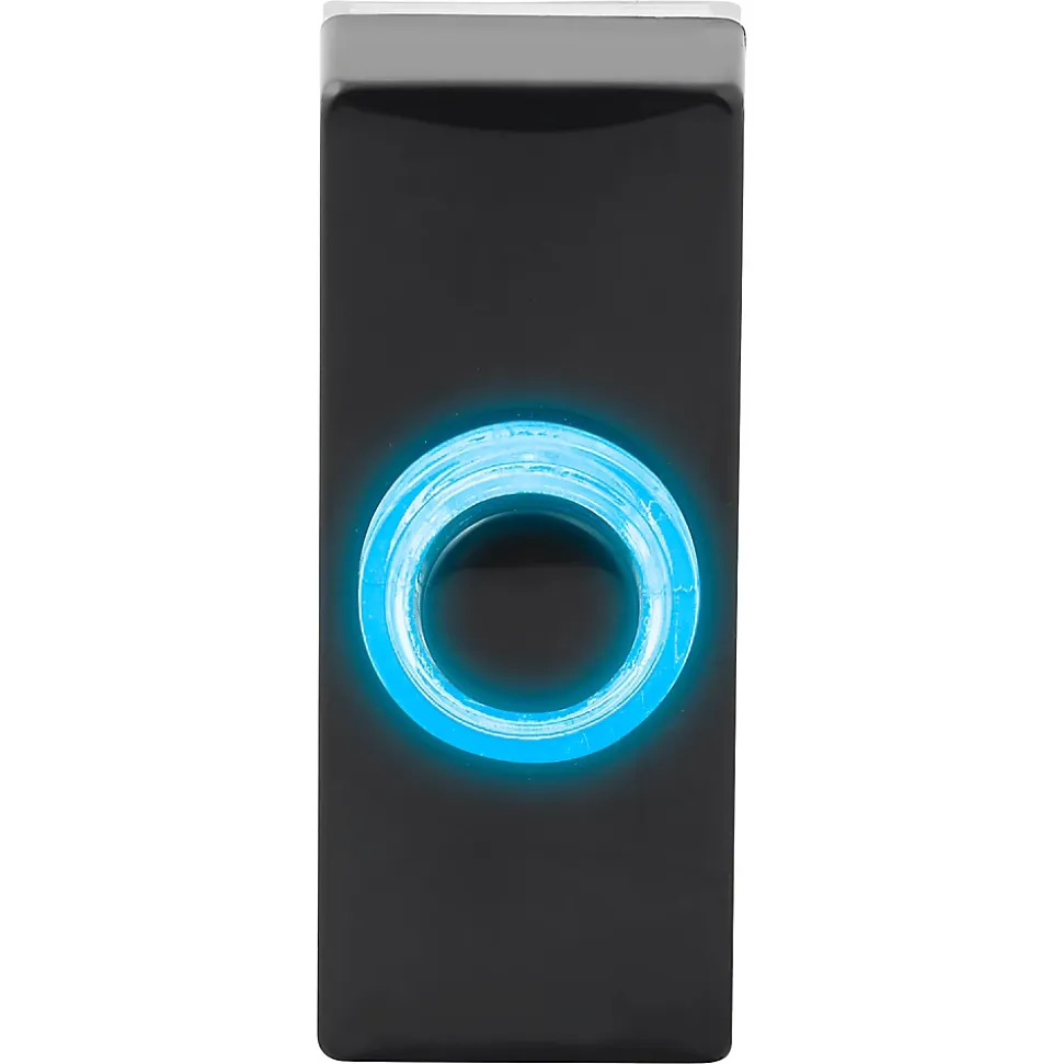 Bouton de sonnette filaire lumineux Blyss noir