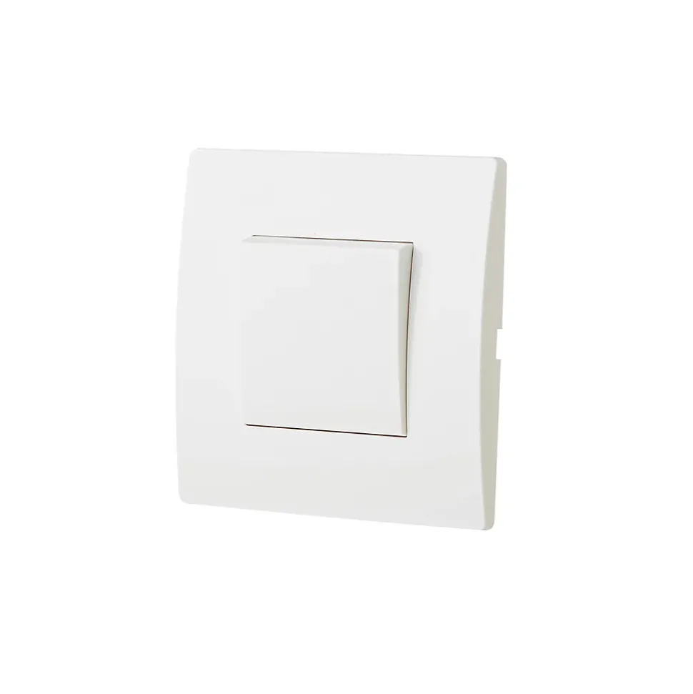 Bouton poussoir sans terre blanc complet