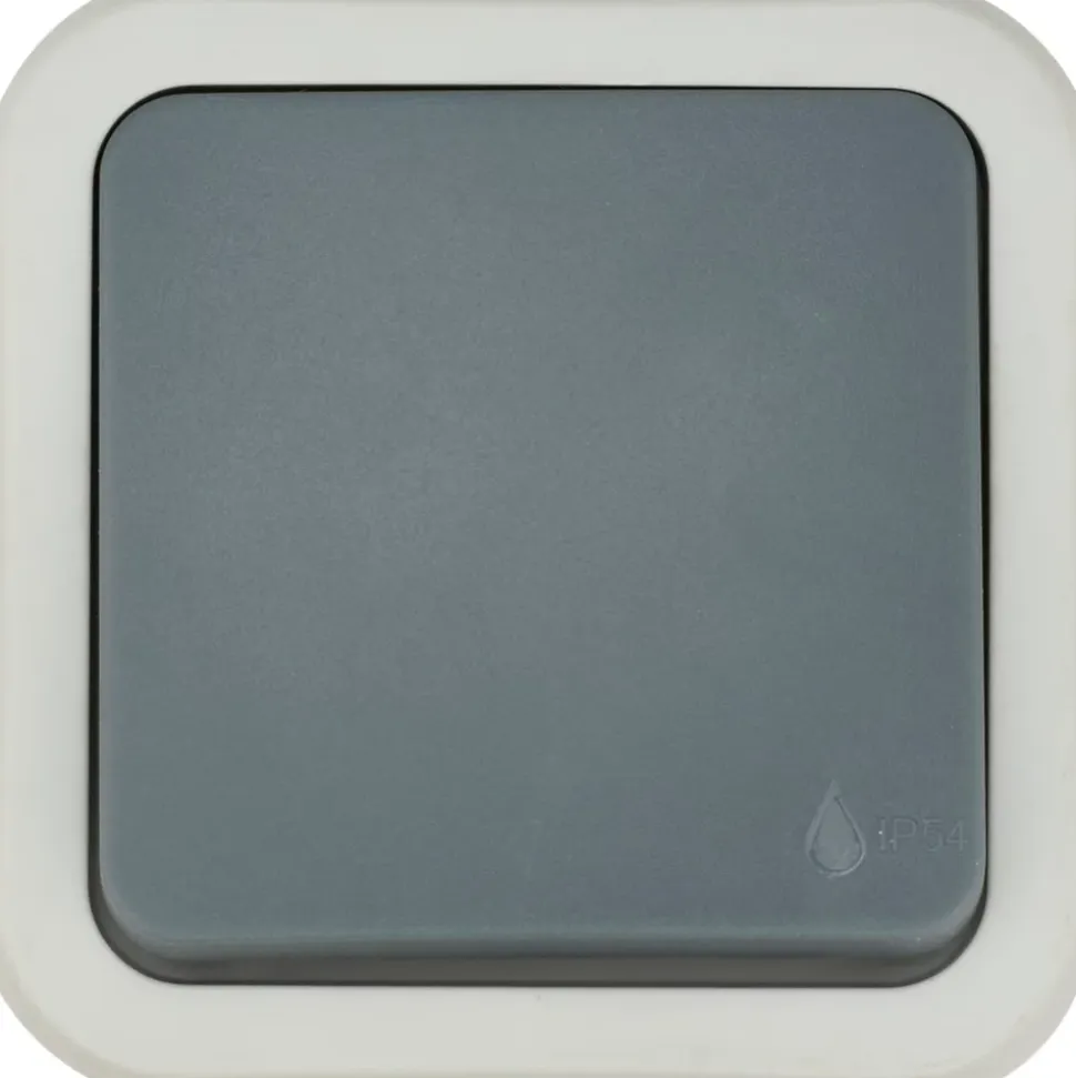 Bouton poussoir étanche en saillie Jacobsen Malinn gris complet