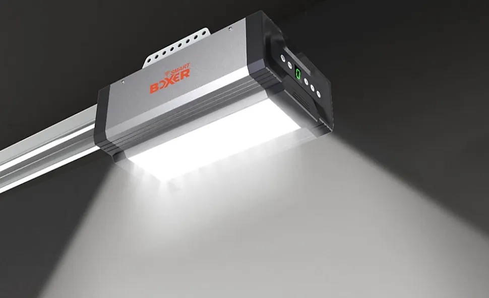 Boxer Ouvre-porte de garage WiFi 800N avec application smartphone, rail 3 m, télécommande incluse