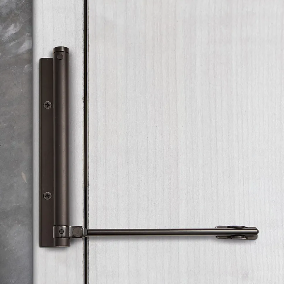 Bras à ressort ferme porte, a corps très fin en Aluminium anodisé noir