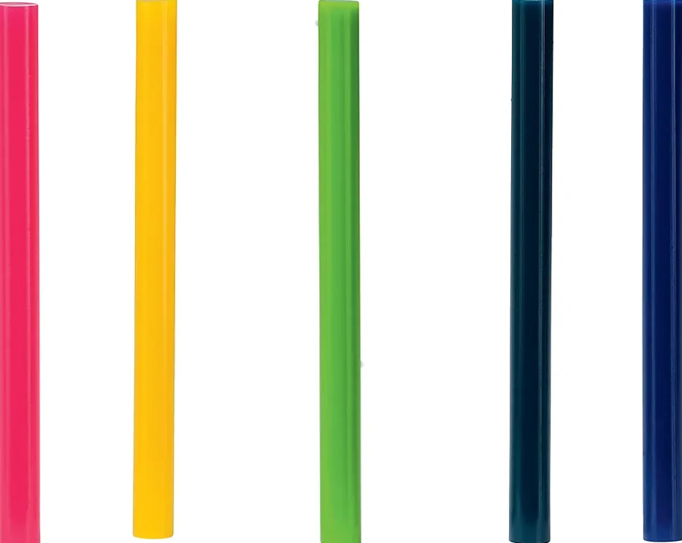 Bâtons de colle colorée Ø7mm x 94mm, lot de 36 x 5 couleurs