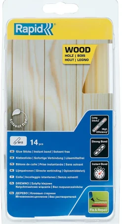 Bâtons de colle pour bois & dérivésØ12mm x 190mm, lot de 14