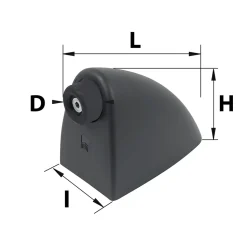 Butée de fin de course pour portail Afbat noir L.140 x l.70 H.92mm