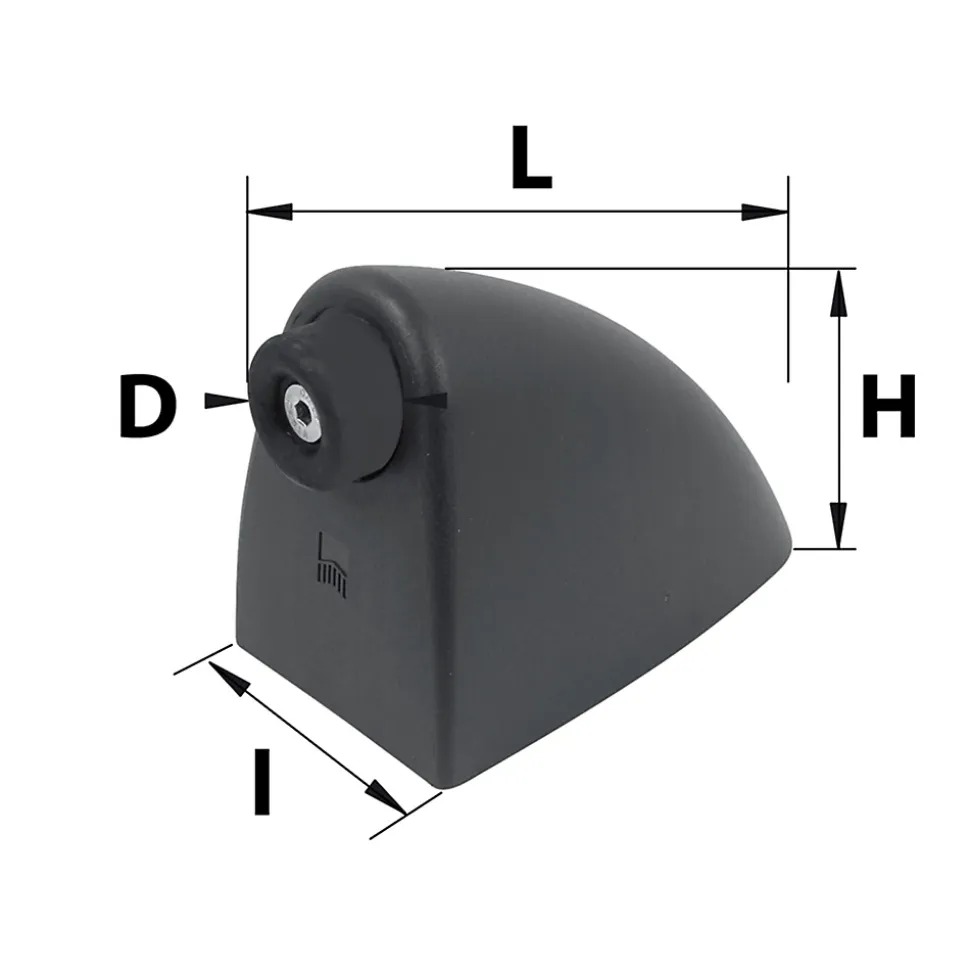 Butée de fin de course pour portail Afbat noir L.140 x l.70 H.92mm