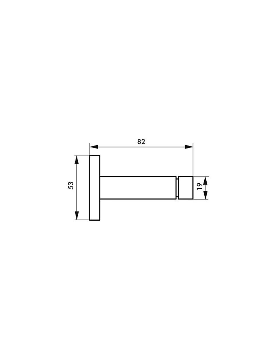 Butoir balustre chromé, longueur 80mm - SP