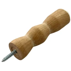 Butoir mural en bois hêtre. Diamètre 29mm et longueur 130mm. Bouchon amortisseur en élastomère blanc. MADE IN FRANCE