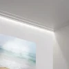 C390 STEPS Corniche plafond pour éclairage indirect et cache tringle à rideaux Orac Decor - 6x10x200cm (h x p x L) - A l'unité