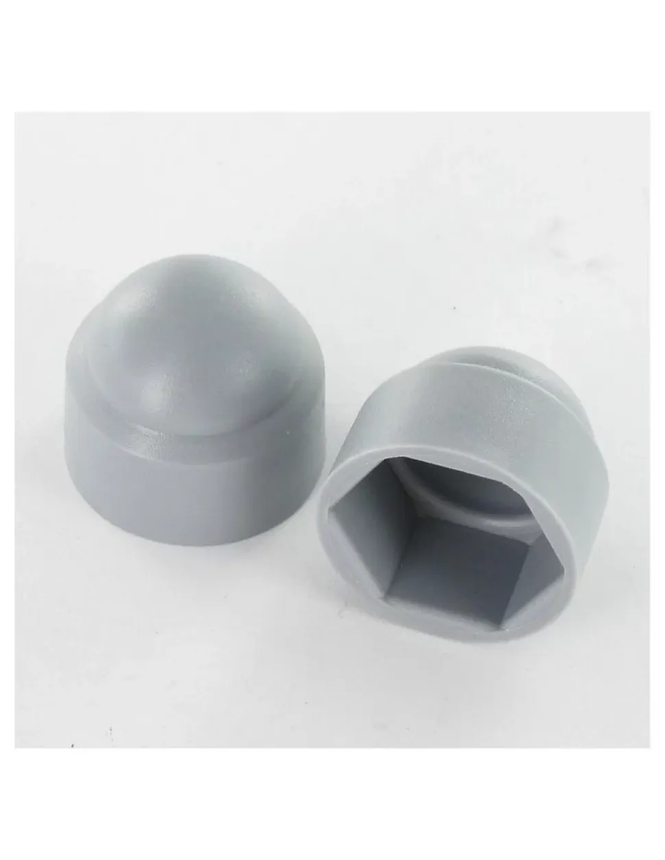 Cache Ecrou ou cache tête vis Tête hexagonale TH M12 Nylon Sur plat 18 RAL7040 - 100 pièces