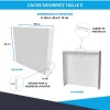 Cache nourrice plomberie ATOLE en acier Blanc - Largeur fixe - Taille 5 : 650 x 650 x 150 mm