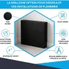 Cache nourrice plomberie ATOLE en acier Noir - Largeur fixe - Taille 5 : 650 x 650 x 150 mm