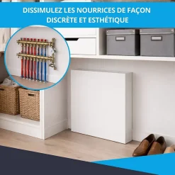 Cache nourrice plomberie ATOLE en acier Blanc - Largeur fixe - Taille 3 : 450 x 850 x 150 mm