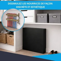 Cache nourrice plomberie ATOLE en acier Noir - Largeur fixe - Taille 6 : 650 x 850 x 150 mm