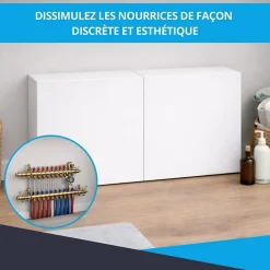 Cache nourrice plomberie ATOLE en acier Blanc - Largeur réglable - Taille 4 : 650 x 605 à 1150 x 150 mm