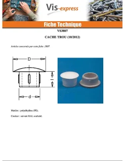 Cache Trou 12/5.5 Longueur 5.6 Aluminium RAL9006 aluminium blanc - 500 pièces