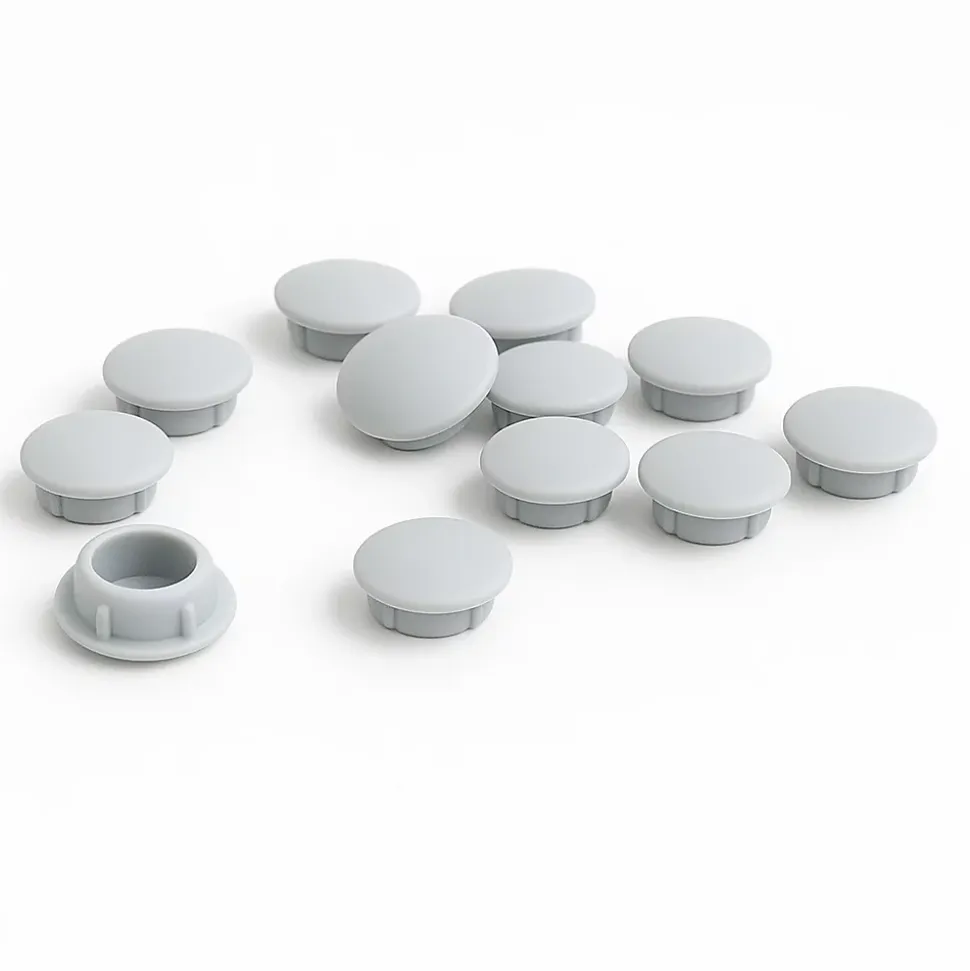 Cache vis gris clair diamètre 6mm - Lot de 10