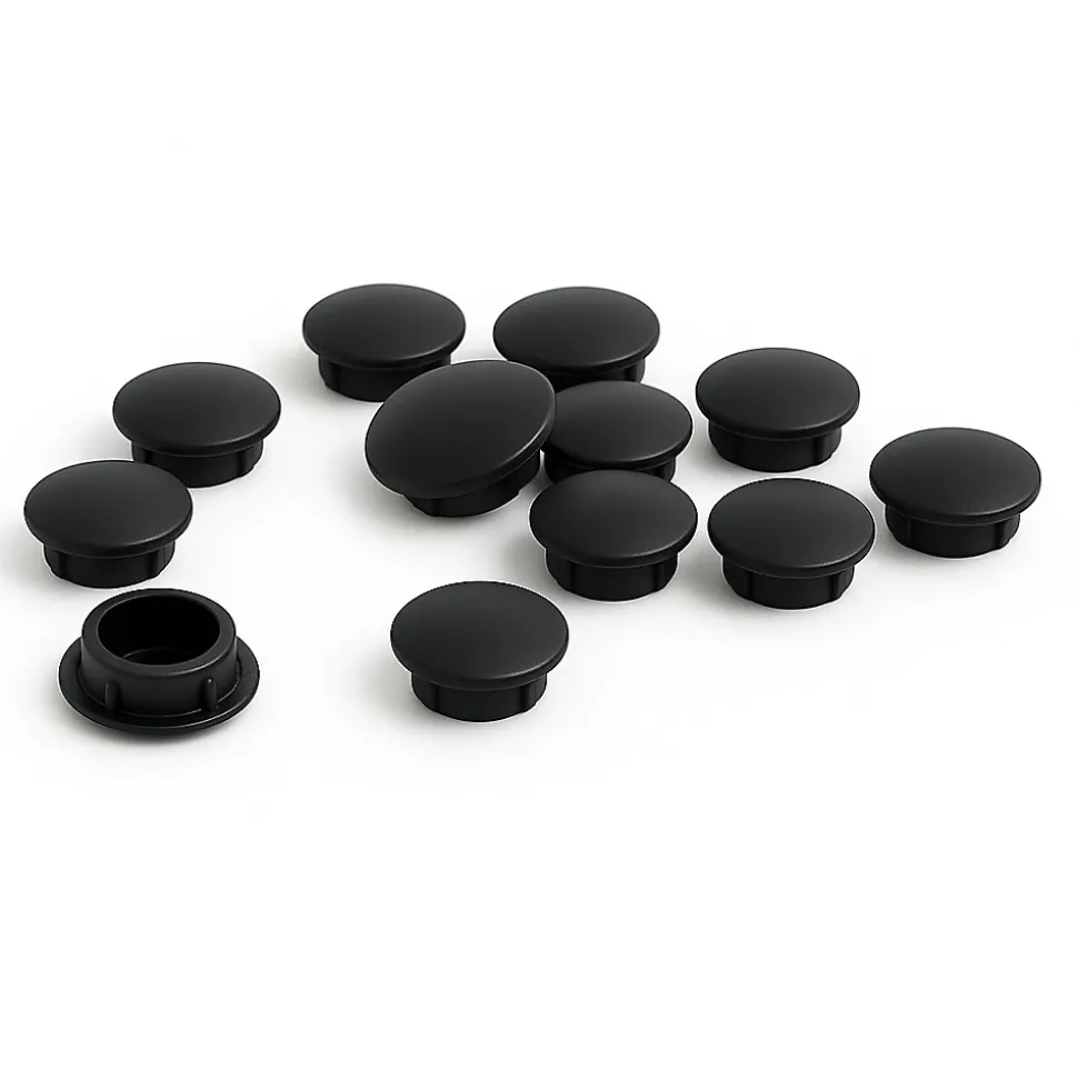 Cache vis noir diamètre 6mm - Lot de 10