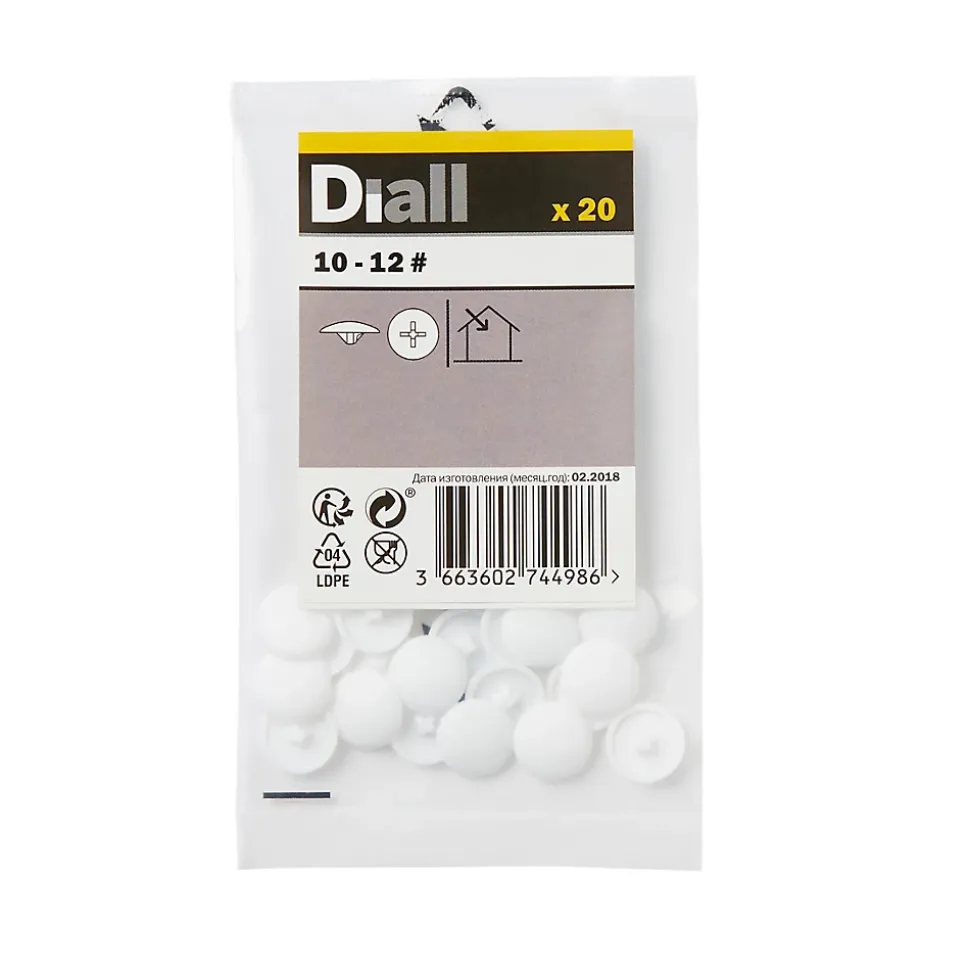 Cache-vis blanc ø10-12 mm - 20 pièces