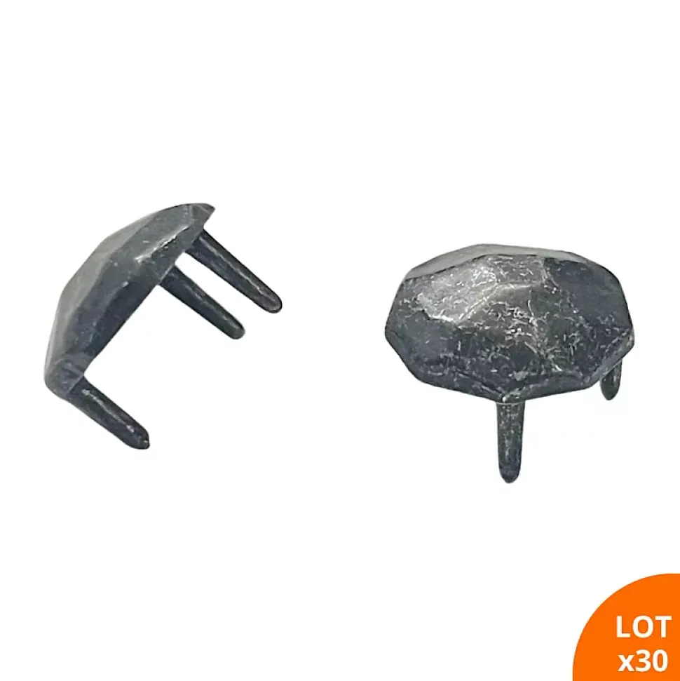 Cache-vis martelé 3 griffes - En zamac gris / vieil argent