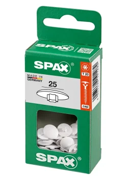 Cache-vis vis T20 blanc ø12 mm - 25 pièces