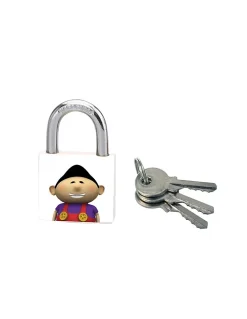 Cadenas à clé Better World, acier, intérieur, anse acier, 30mm, 3 clés - THIRARD