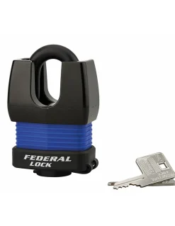 Cadenas à clé Fédéral Lock Docker, extérieur, acier cémenté, double verrouillage, 55mm, 2 clés - THIRARD