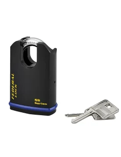 Cadenas à clé Fédéral Lock 720P UNIKEY (achetez-en plusieurs, ouvrez avec la même clé), 63.5mm, anse protégée, 2 clés - THIRARD