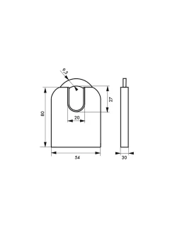 Cadenas à clé Fédéral Lock 720-P, acier, chantier, anse protégée molybdène, 54mm, 2 clés, noir - THIRARD