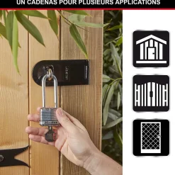 Cadenas à clé Master Lock Excell M1EURDLH acier laminé l.45 mm hauteur de l'anse 51 mm