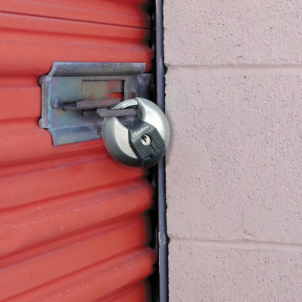 Cadenas à clé Master Lock Excell M40EURD disque en acier inoxydable Ø70 mm hauteur de l'anse 16 mm