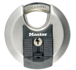 Cadenas à clé Master Lock Excell M40EURD disque en acier inoxydable Ø70 mm hauteur de l'anse 16 mm