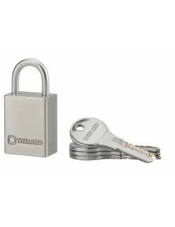 Cadenas à clé Rinox, inox, extérieur, anse inox, 30mm, 4 clés - THIRARD