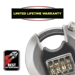 Cadenas à combinaison Master Lock Excell M40EURDNUM disque en zinc Ø70 mm hauteur de l'anse 16 mm
