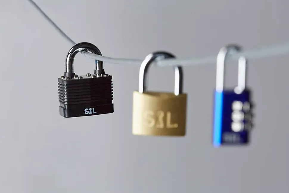 Cadenas à combinaison Smith & Locke en aluminium coloris bleu l.21 mm anse en acier