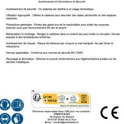 Cadenas Circulaire en Acier Inoxydable 70 mm - Sécurisé et Durable - Protection Optimale - Silverline