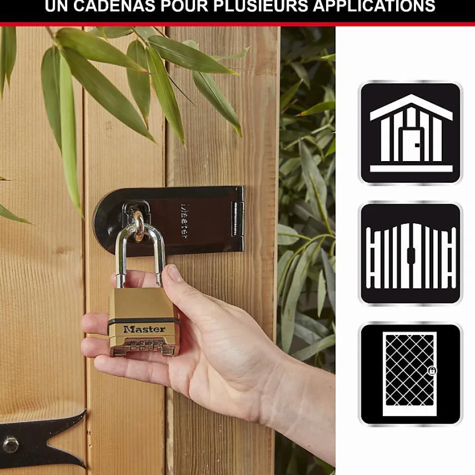 Cadenas Haute Sécurité Combinaison Zinc Anse XL Extérieur M175EURDLH