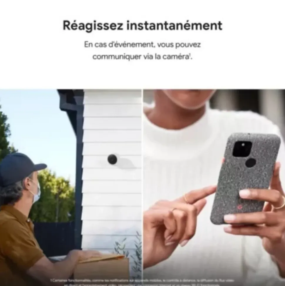 Caméra de sécurité Google Nest Cam intérieure/extérieure connectée sur batterie