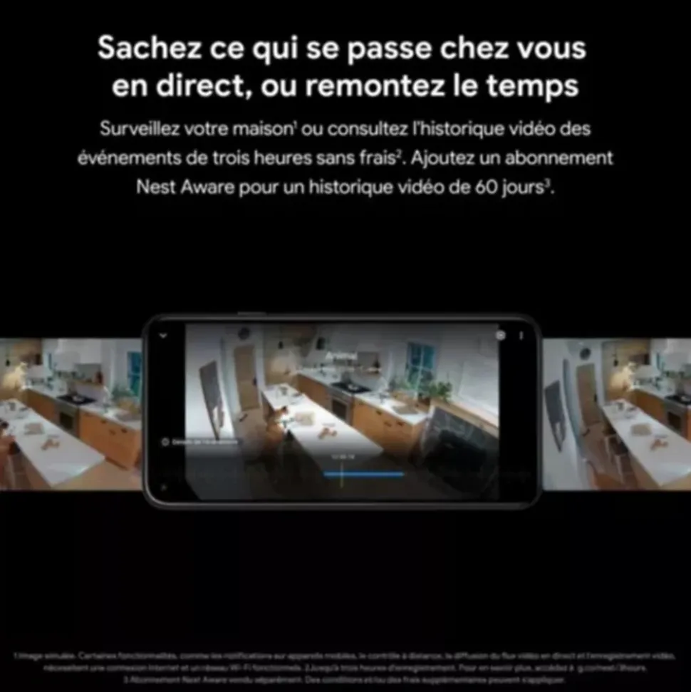 Caméra de sécurité Google Nest Cam intérieure/extérieure connectée sur batterie