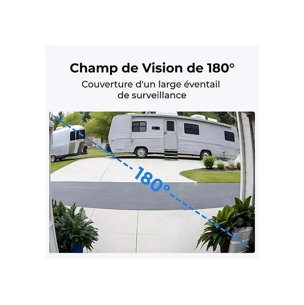 Caméra de surveillance Reolink Sonnette exterieur connectee D340W Noir