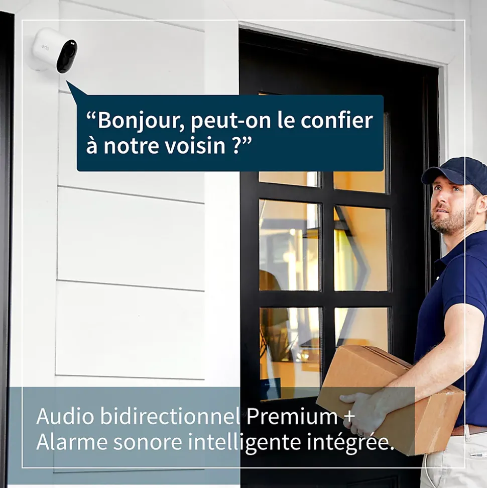 Caméra de vidéosurveillance sans fil Arlo Ultra2 4K blanche, lot de 4