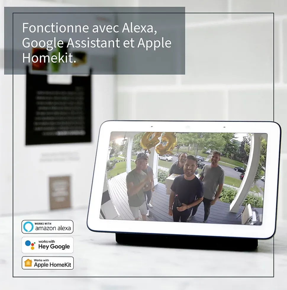 Caméra de vidéosurveillance sans fil Arlo Essential Spotlight 1080p blanche, lot de 3