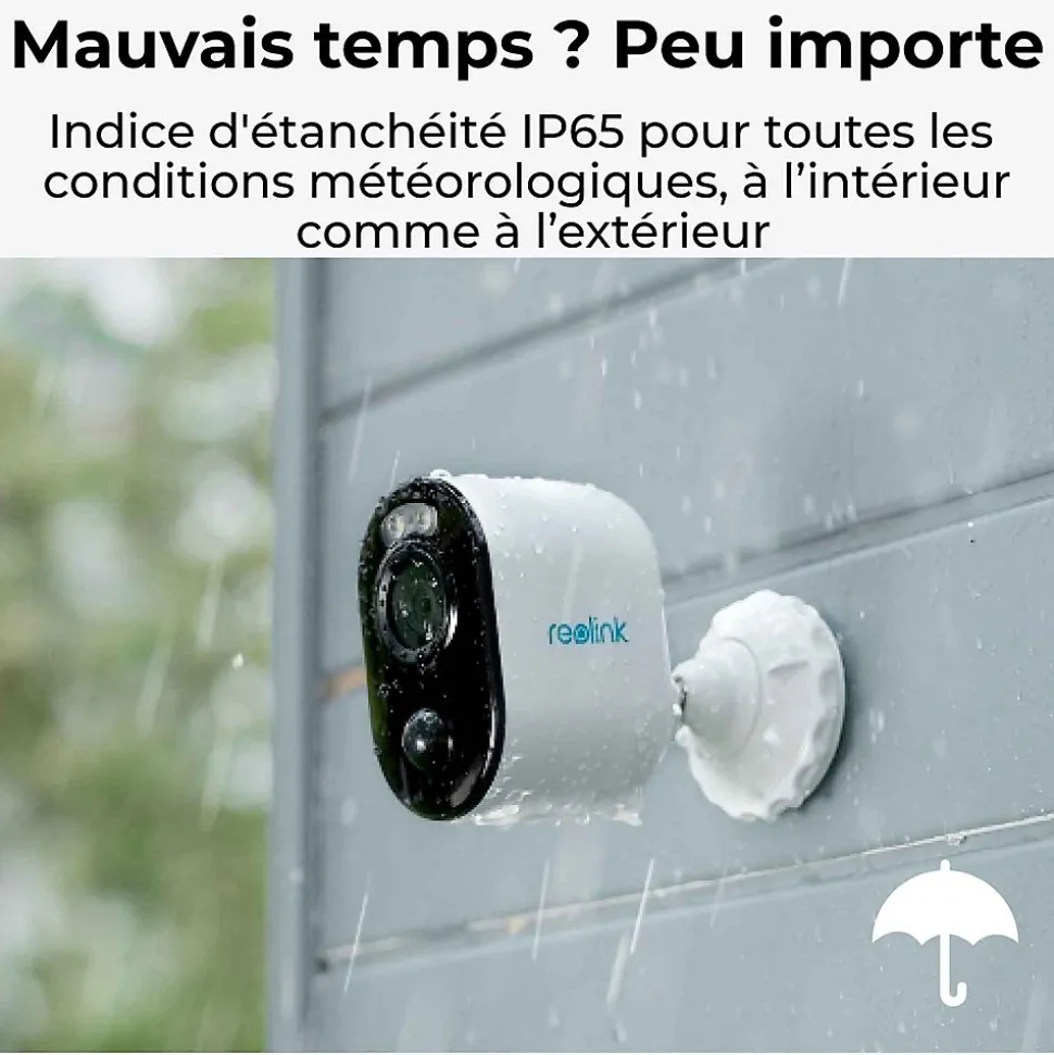 Caméra extérieure - REOLINK - ARGUS B310 - 3MP, Vision nocturne, Panneau solaire inclus